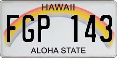 HI license plate FGP143