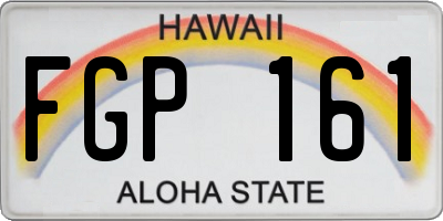 HI license plate FGP161