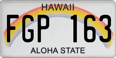HI license plate FGP163