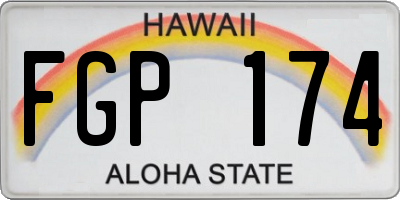 HI license plate FGP174