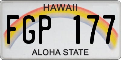 HI license plate FGP177