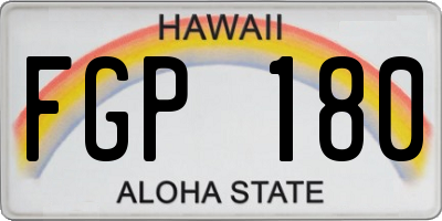 HI license plate FGP180