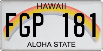 HI license plate FGP181