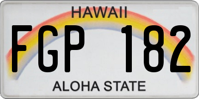 HI license plate FGP182