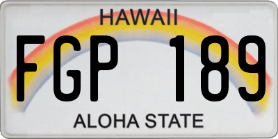 HI license plate FGP189