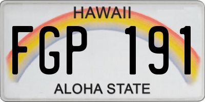 HI license plate FGP191