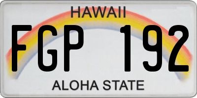 HI license plate FGP192