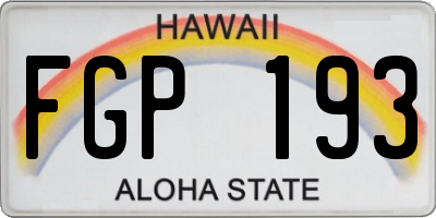 HI license plate FGP193