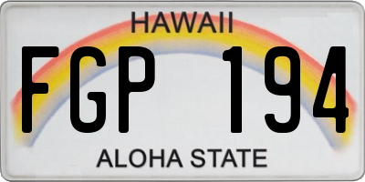 HI license plate FGP194