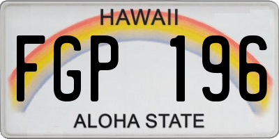 HI license plate FGP196
