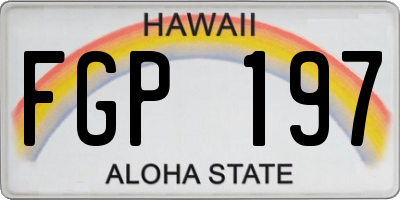 HI license plate FGP197