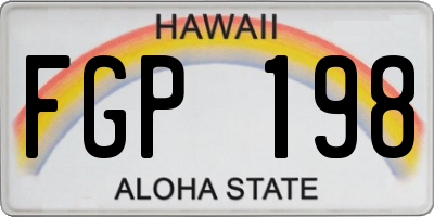 HI license plate FGP198