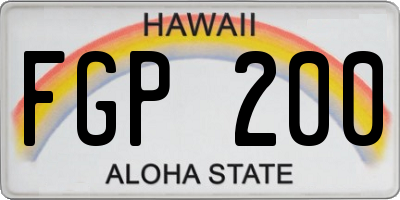 HI license plate FGP200