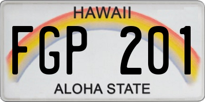 HI license plate FGP201