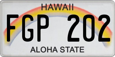 HI license plate FGP202