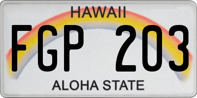 HI license plate FGP203