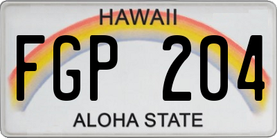 HI license plate FGP204