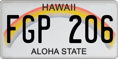 HI license plate FGP206