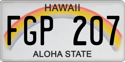 HI license plate FGP207
