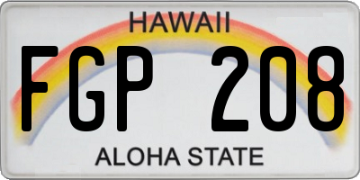 HI license plate FGP208