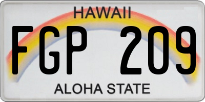 HI license plate FGP209