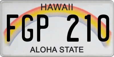 HI license plate FGP210