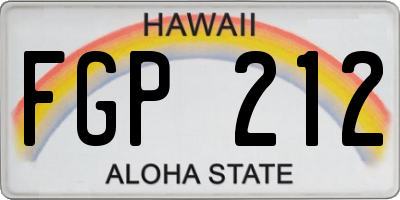 HI license plate FGP212