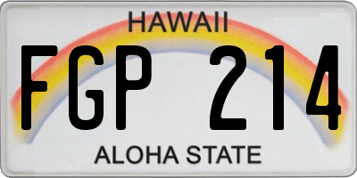 HI license plate FGP214