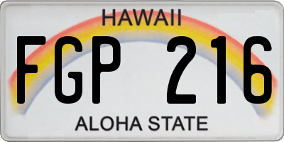 HI license plate FGP216