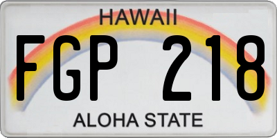 HI license plate FGP218