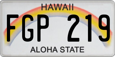HI license plate FGP219