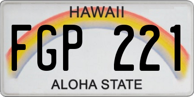 HI license plate FGP221