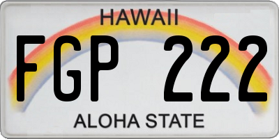 HI license plate FGP222