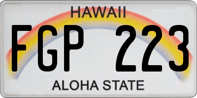 HI license plate FGP223