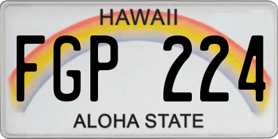HI license plate FGP224