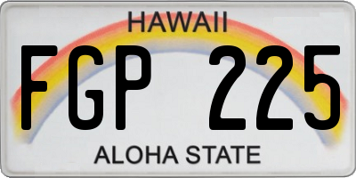 HI license plate FGP225