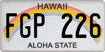 HI license plate FGP226