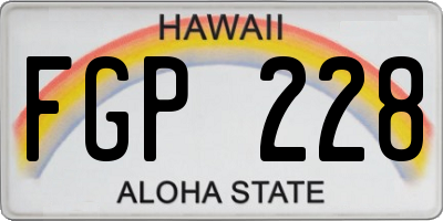 HI license plate FGP228