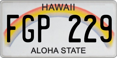 HI license plate FGP229