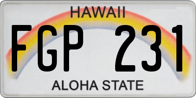HI license plate FGP231