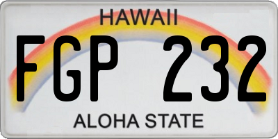 HI license plate FGP232