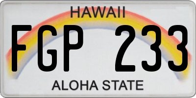 HI license plate FGP233
