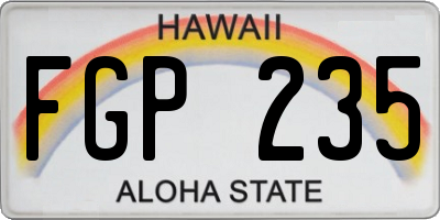 HI license plate FGP235
