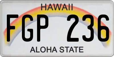 HI license plate FGP236
