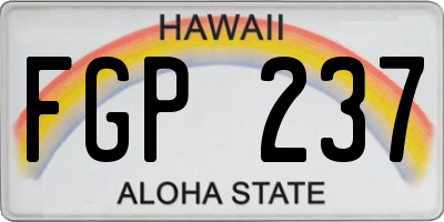 HI license plate FGP237