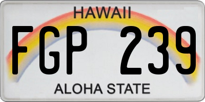 HI license plate FGP239
