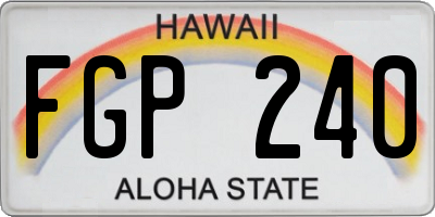 HI license plate FGP240