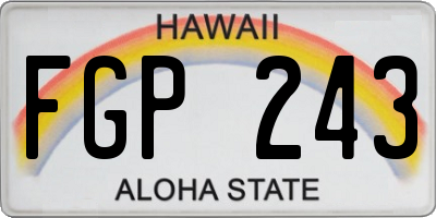 HI license plate FGP243
