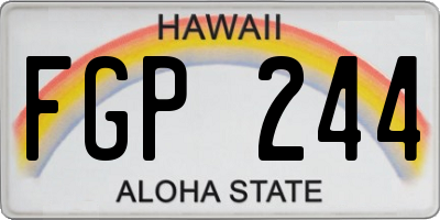 HI license plate FGP244