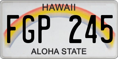 HI license plate FGP245